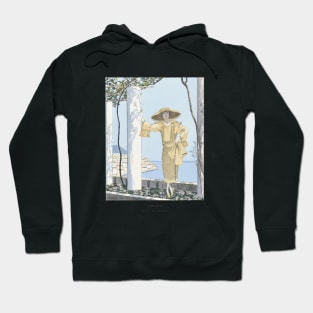 Amalfi Fashion Illustration by George Barbier Hoodie